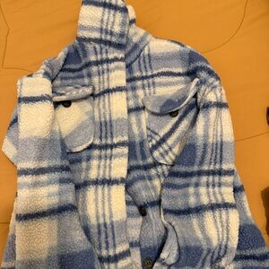 Sincerely Jules Blue and White Plaid Kids Hoodie